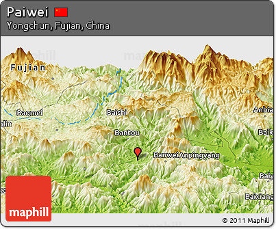 Physical Panoramic Map of Paiwei
