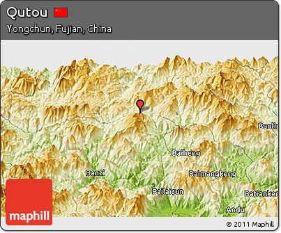 Physical Panoramic Map of Qutou