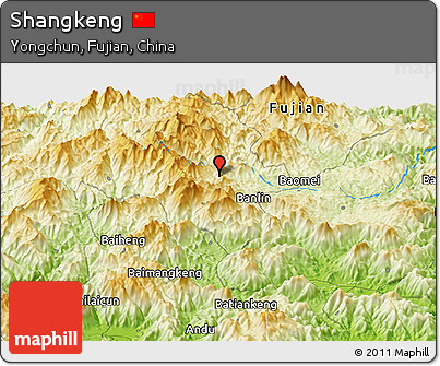 Physical Panoramic Map of Shangkeng