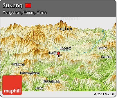 Physical Panoramic Map of Sukeng