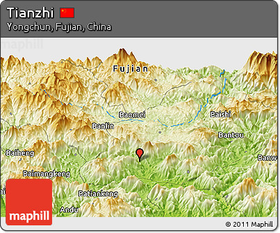 Physical Panoramic Map of Tianzhi