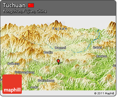 Physical Panoramic Map of Tuchuan