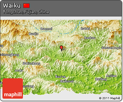 Physical Panoramic Map of Waiku