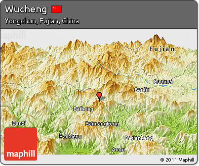 Physical Panoramic Map of Wucheng