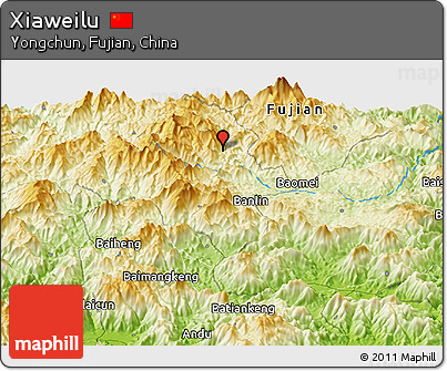 Physical Panoramic Map of Xiaweilu