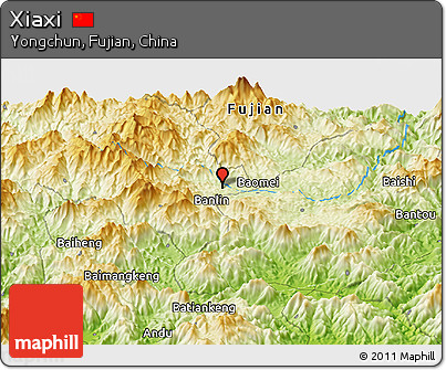 Physical Panoramic Map of Xiaxi