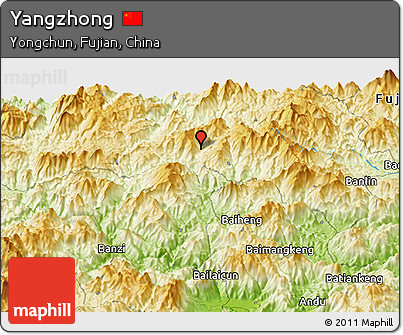 Physical Panoramic Map of Yangzhong