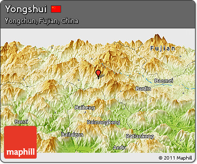 Physical Panoramic Map of Yongshui