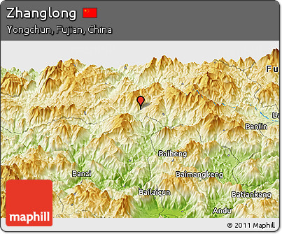 Physical Panoramic Map of Zhanglong