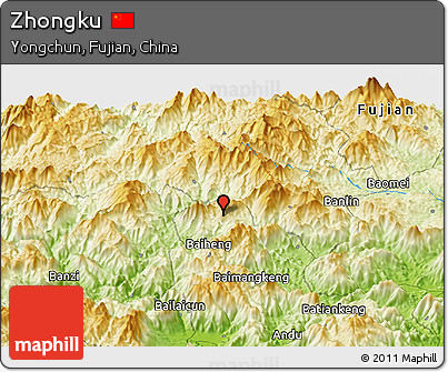 Physical Panoramic Map of Zhongku