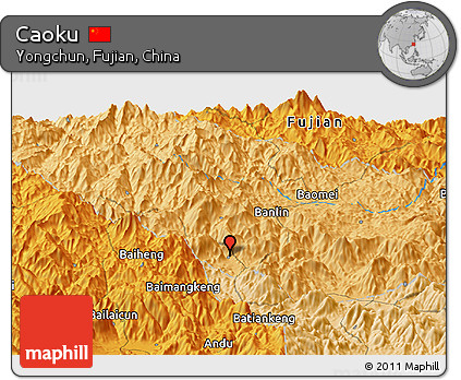 Political Panoramic Map of Caoku