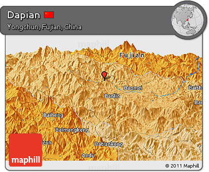 Political Panoramic Map of Dapian