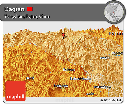 Political Panoramic Map of Daqian