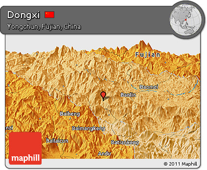 Political Panoramic Map of Dongxi