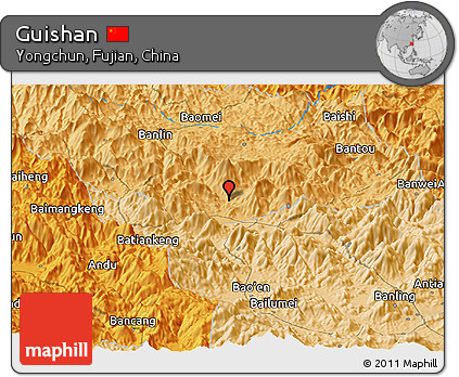 Political Panoramic Map of Guishan