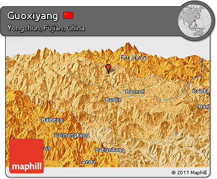 Political Panoramic Map of Guoxiyang
