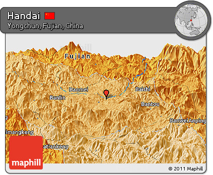 Political Panoramic Map of Handai