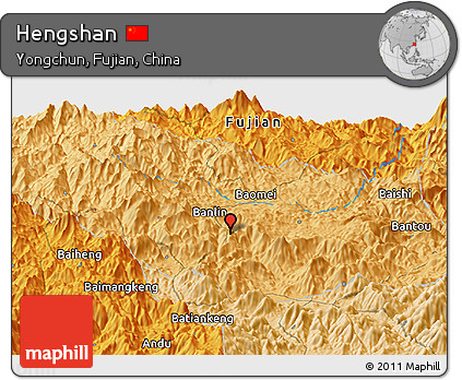 Political Panoramic Map of Hengshan