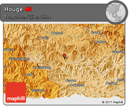 Political Panoramic Map of Houge