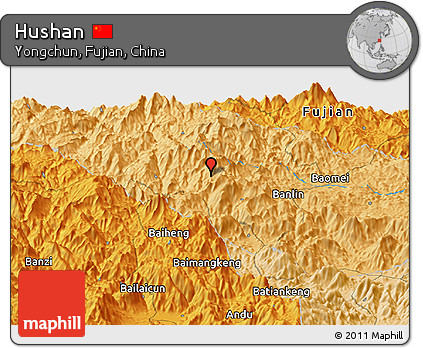 Political Panoramic Map of Hushan