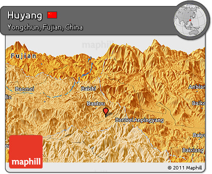 Political Panoramic Map of Huyang