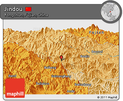 Political Panoramic Map of Jindou