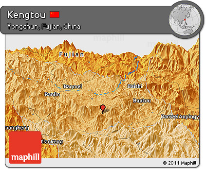 Political Panoramic Map of Kengtou