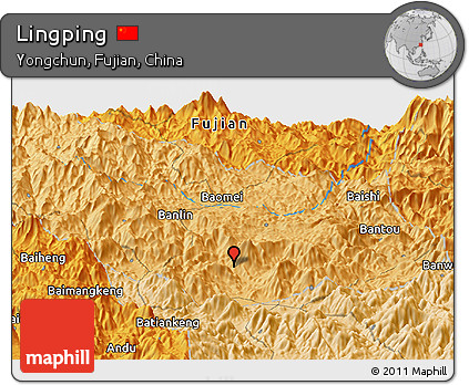 Political Panoramic Map of Lingping