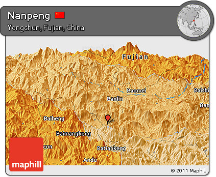 Political Panoramic Map of Nanpeng