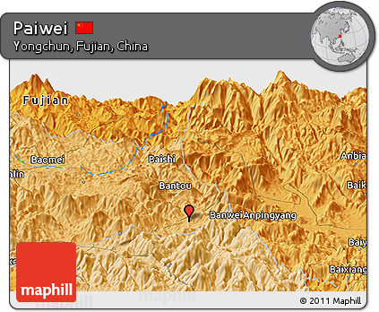 Political Panoramic Map of Paiwei