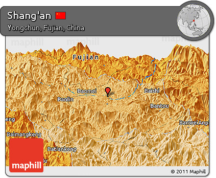 Political Panoramic Map of Shang'an