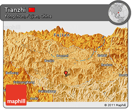 Political Panoramic Map of Tianzhi