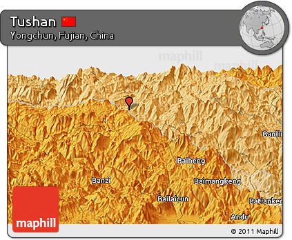 Political Panoramic Map of Tushan