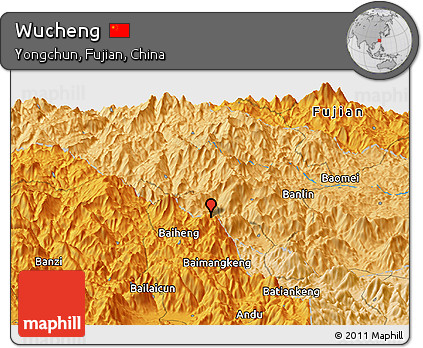 Political Panoramic Map of Wucheng