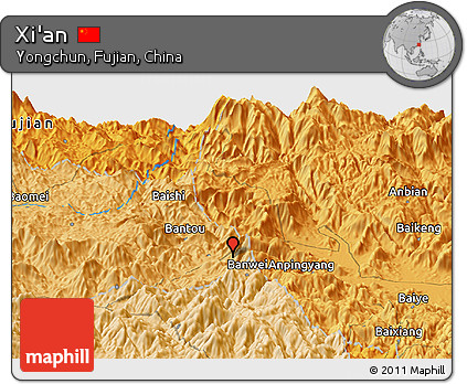 Political Panoramic Map of Xi'an