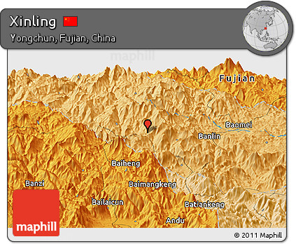 Political Panoramic Map of Xinling