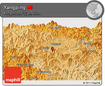 Political Panoramic Map of Yangping