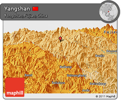 Political Panoramic Map of Yangshan