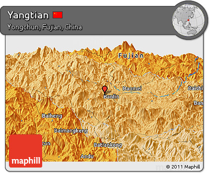 Political Panoramic Map of Yangtian