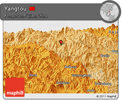 Political Panoramic Map of Yangtou