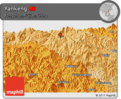 Political Panoramic Map of Yankeng