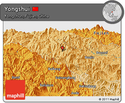 Political Panoramic Map of Yongshui