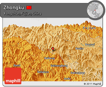 Political Panoramic Map of Zhongku