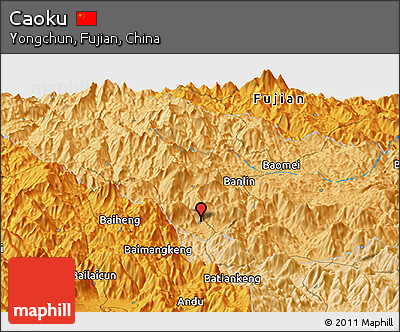 Political Panoramic Map of Caoku