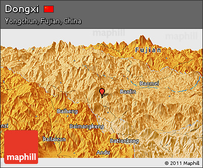 Political Panoramic Map of Dongxi