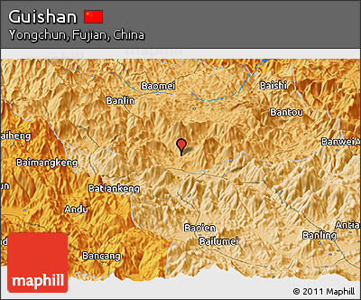 Political Panoramic Map of Guishan