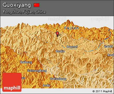 Political Panoramic Map of Guoxiyang