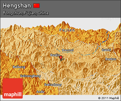 Political Panoramic Map of Hengshan