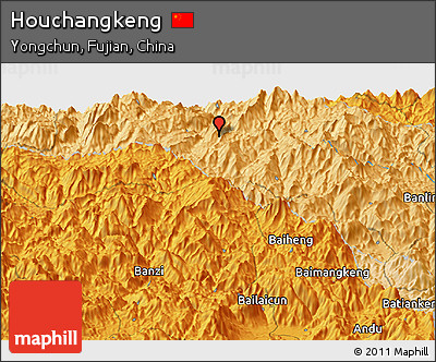 Political Panoramic Map of Houchangkeng