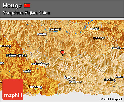 Political Panoramic Map of Houge